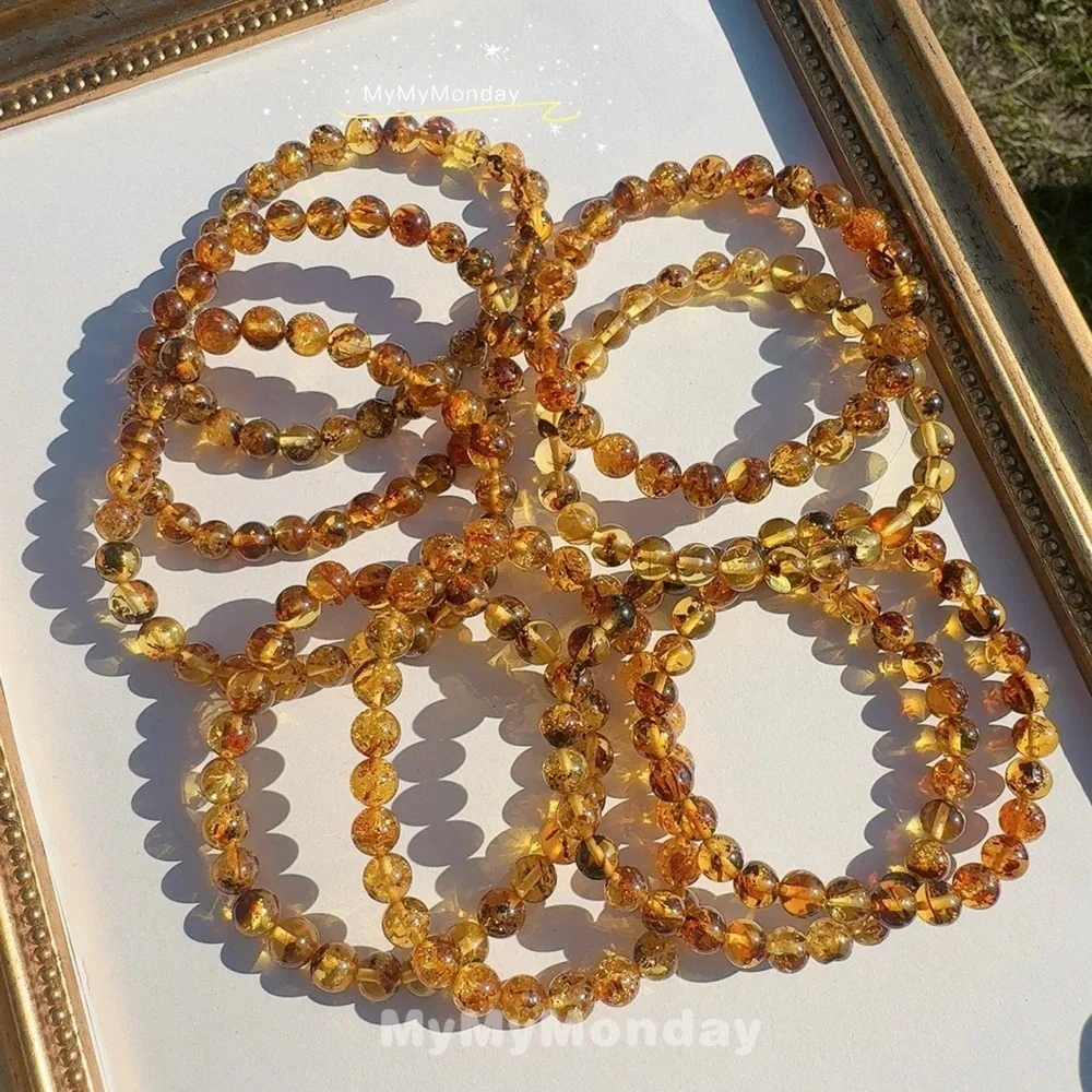 Flower Amber Bracelet 7mm